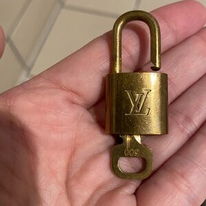 Vintage Brass Louis Vuitton lock and key